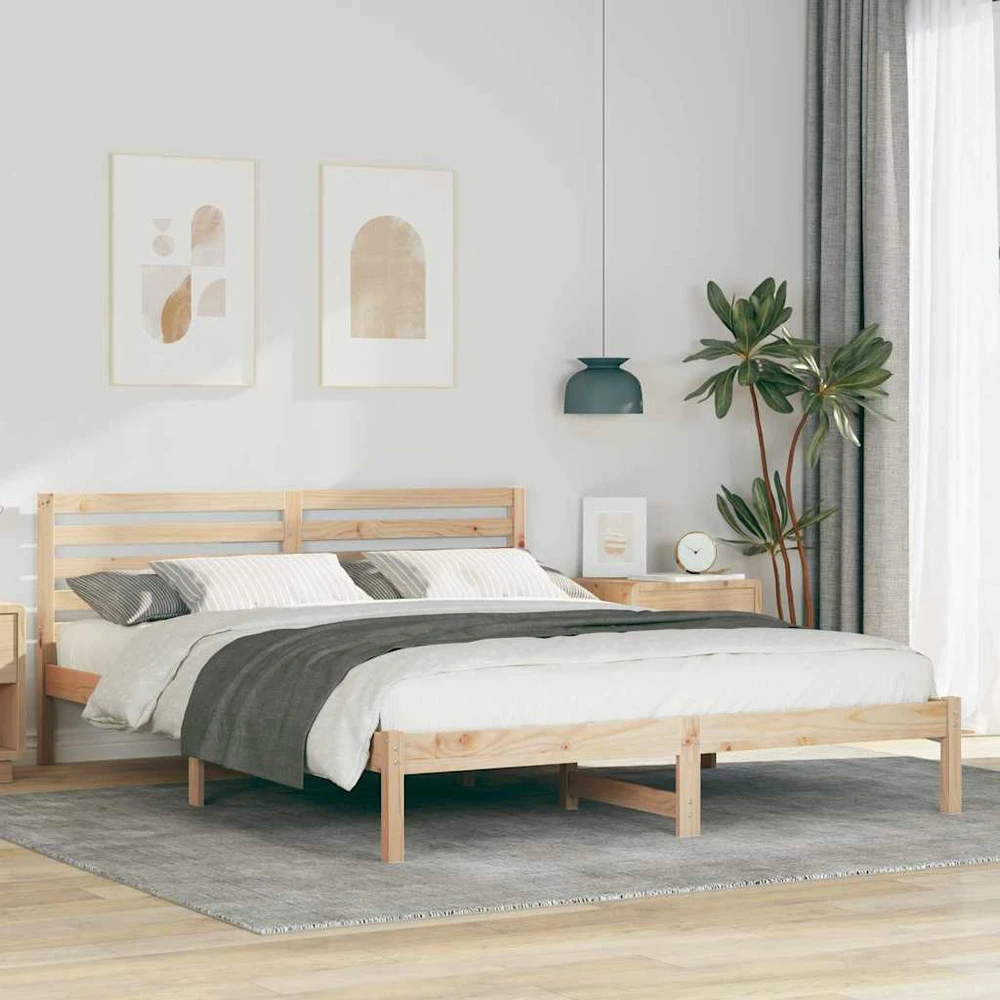 Lova Lovos rėmas Ruda 160 x 220 cm Kietos pušies mediena
