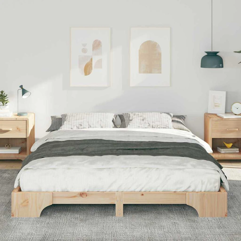 Lova Lovos rėmas Ruda 160 x 220 cm Kietos pušies mediena