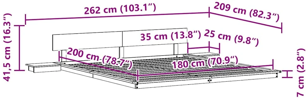 Lovos rėmas Ruda 180 x 200 cm Medis