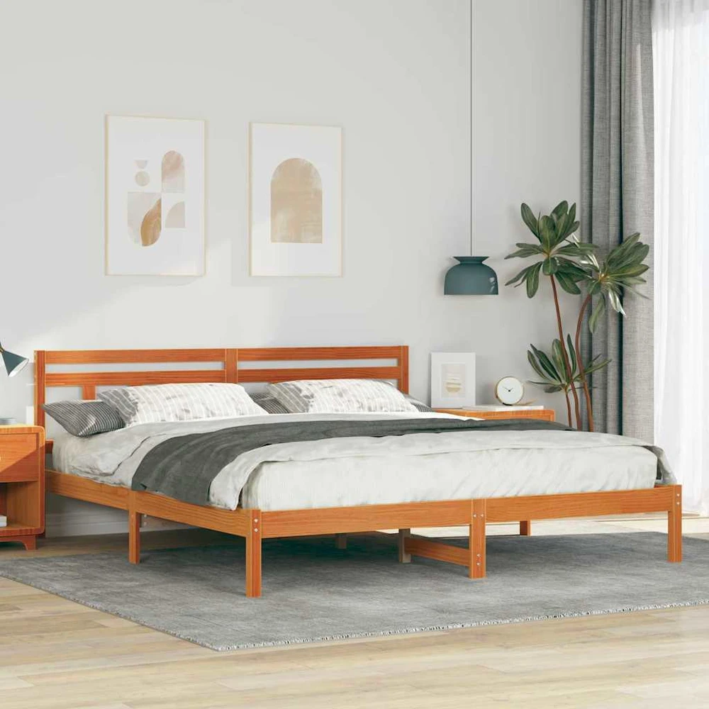 Lovos rėmas Ruda 200 x 200 cm Kietos pušies mediena