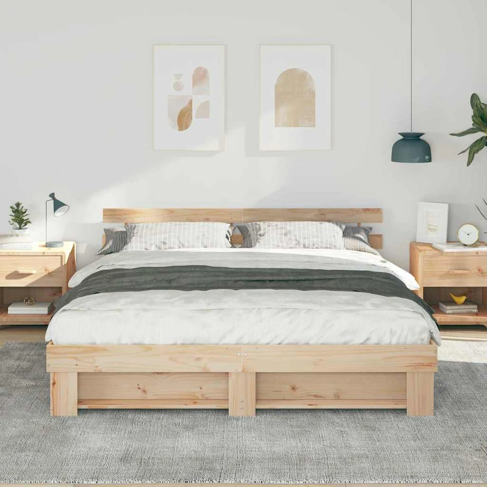 Lovos rėmas Ruda 200 x 200 cm Kietos pušies mediena