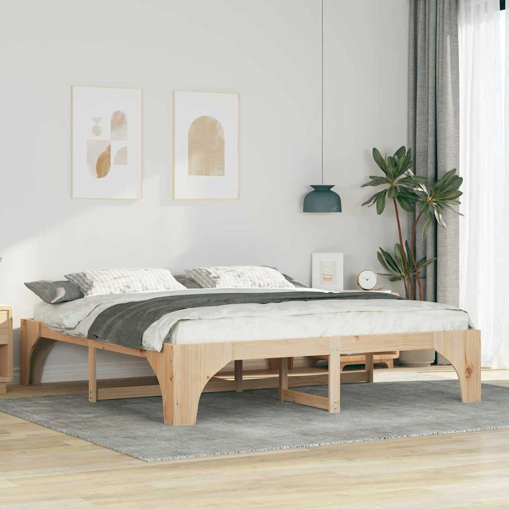 Lovos rėmas Ruda 200 x 200 cm Kietos pušies mediena