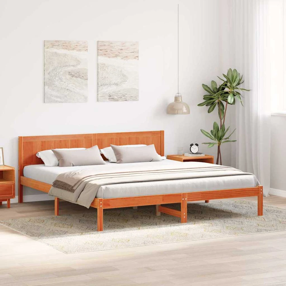 Lovos rėmas Ruda 200 x 200 cm Pušies medienos masyvas