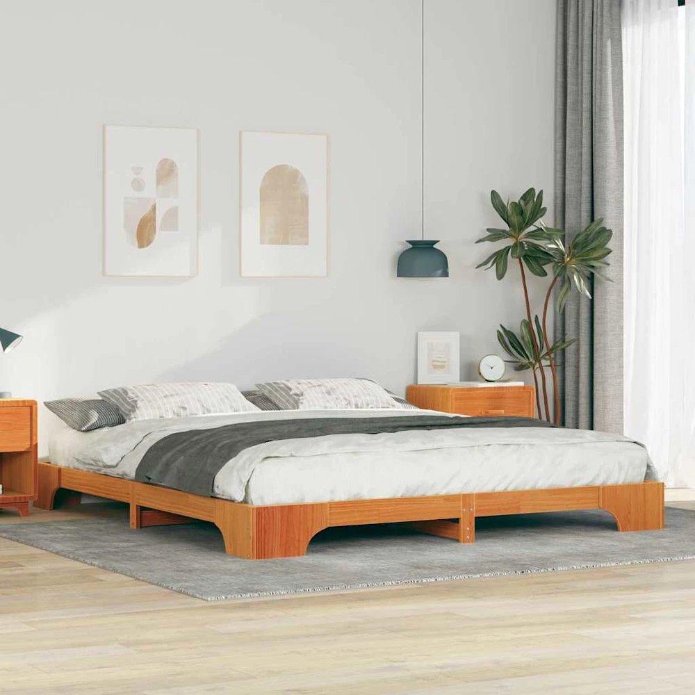 Lova Lovos rėmas Ruda 200 x 210 cm Kietos pušies mediena