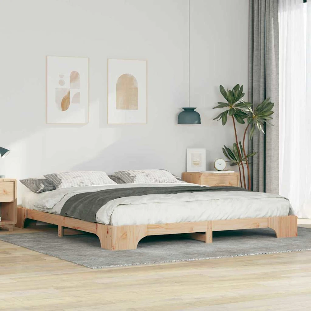 Lova Lovos rėmas Ruda 200 x 210 cm Kietos pušies mediena