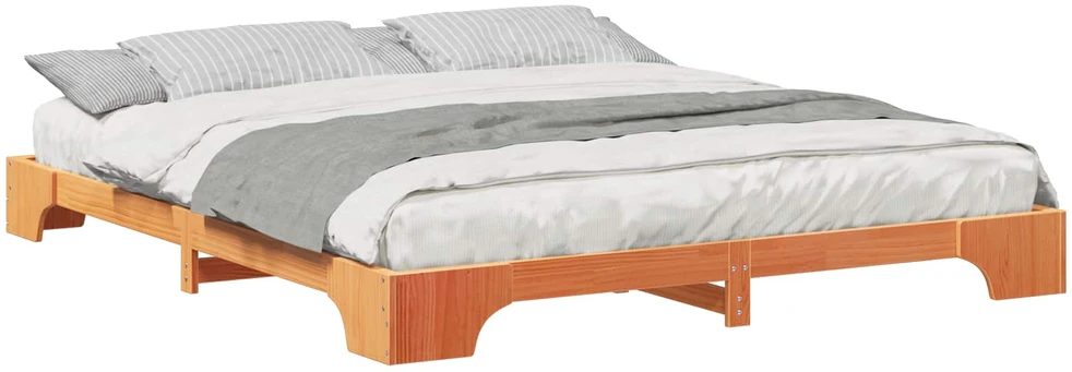 Lova Lovos rėmas Ruda 200 x 220 cm Kietos pušies mediena
