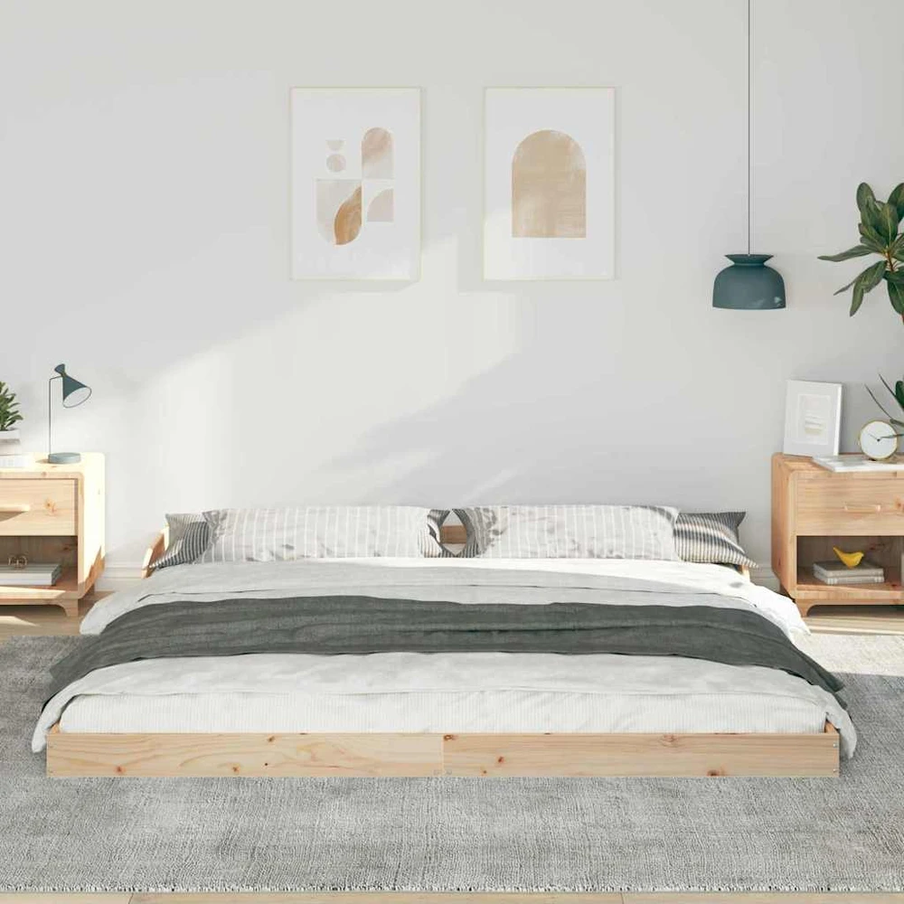 Lova Lovos rėmas Ruda 200 x 220 cm Kietos pušies mediena