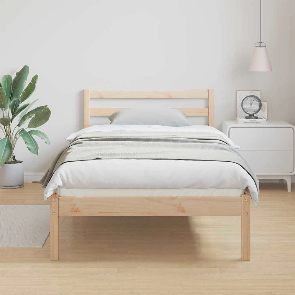 Lova Lovos rėmas Ruda 215,5 x 95,5 x 69,5 cm Kietas pušies medis