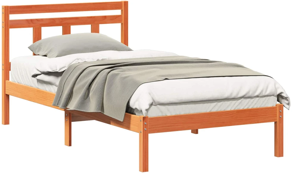 Lova Lovos rėmas Ruda 75 x 190 cm Kietos pušies mediena
