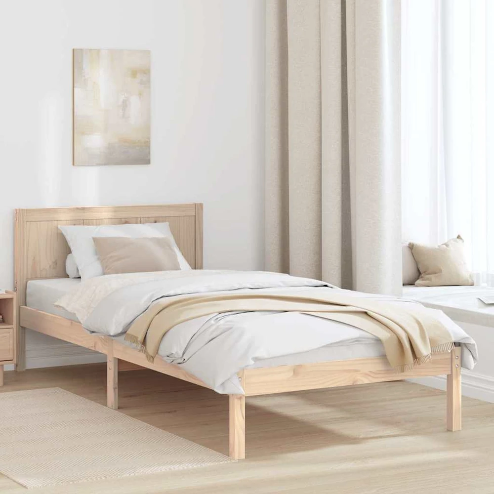 Lova Lovos rėmas Ruda 75 x 190 cm Pušies medienos masyvas