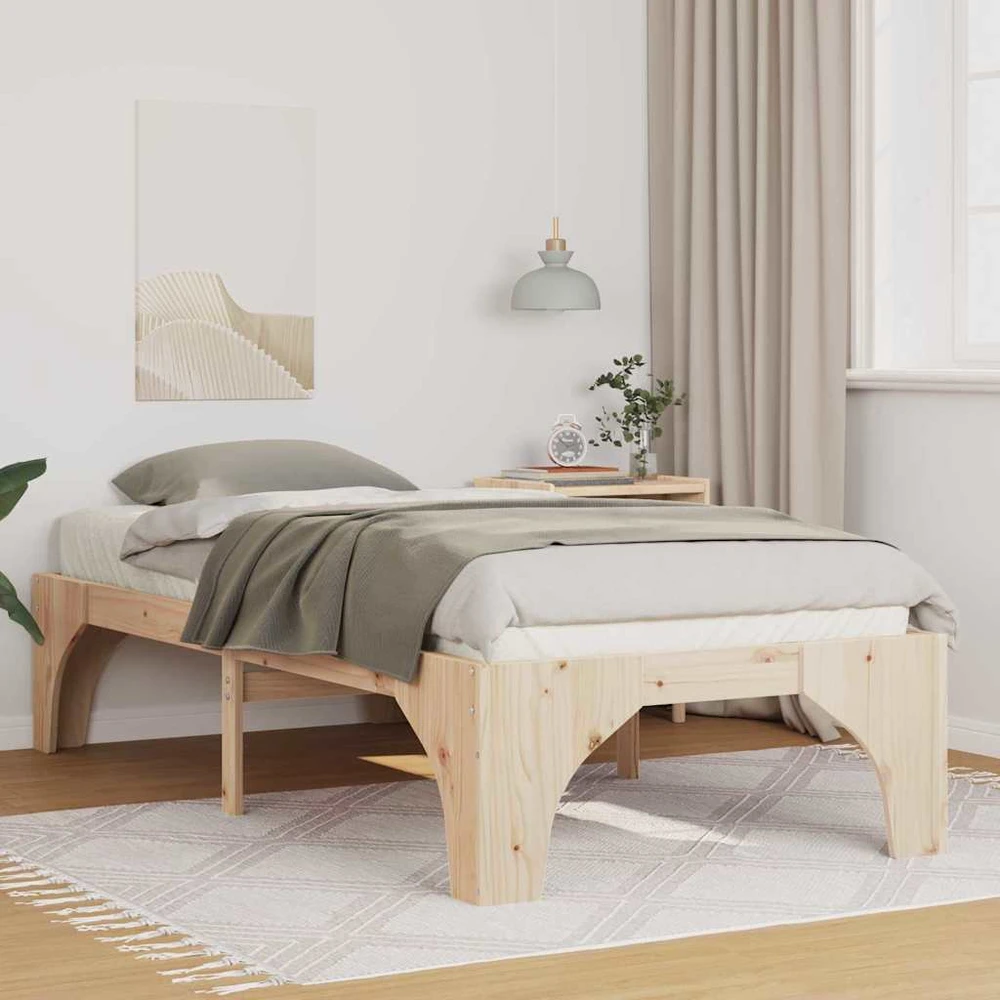 Lova Lovos rėmas Ruda 80 x 200 cm Kietos pušies mediena