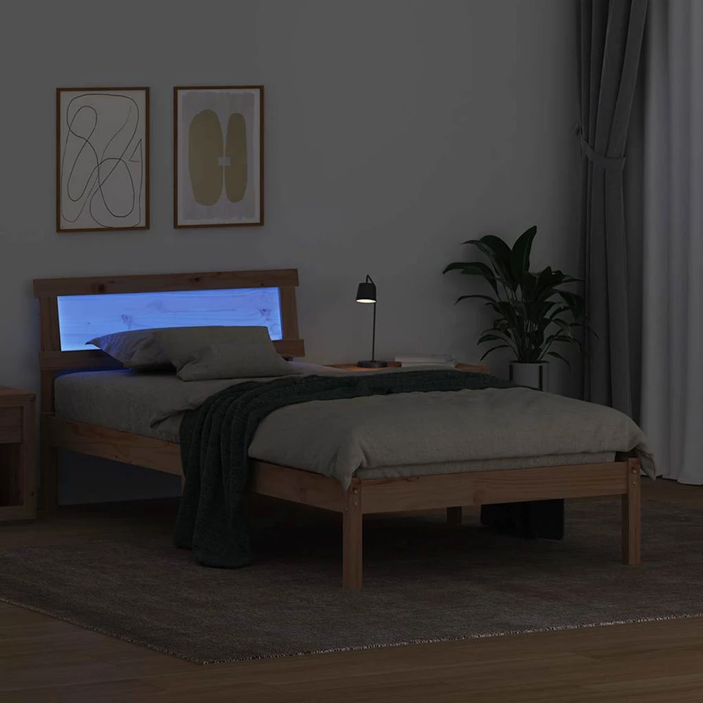 Lova Lovos rėmas Ruda 80 x 200 cm Kietos pušies mediena