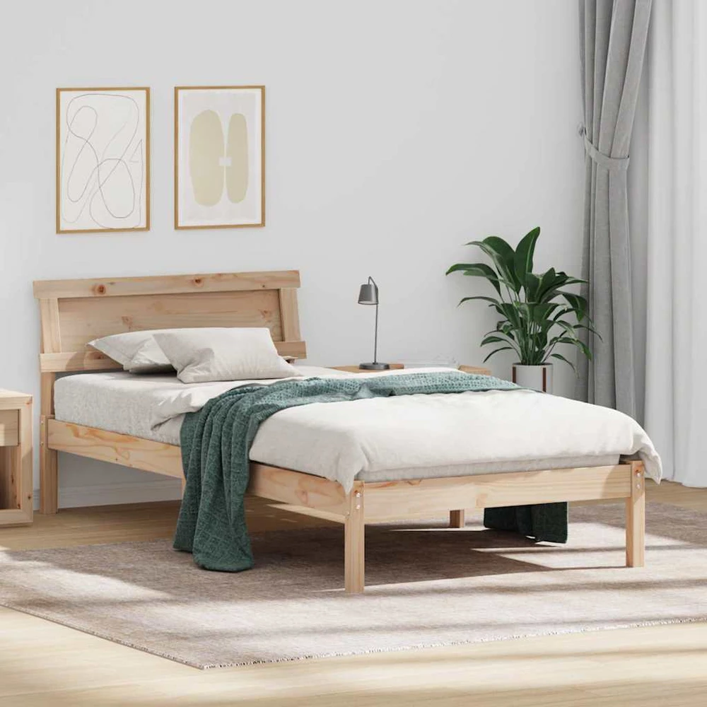 Lova Lovos rėmas Ruda 90 x 190 cm Kietos pušies mediena