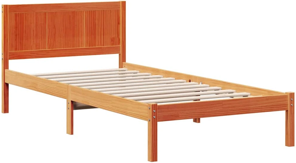 Lova Lovos rėmas Ruda 90 x 190 cm Pušies medienos masyvas