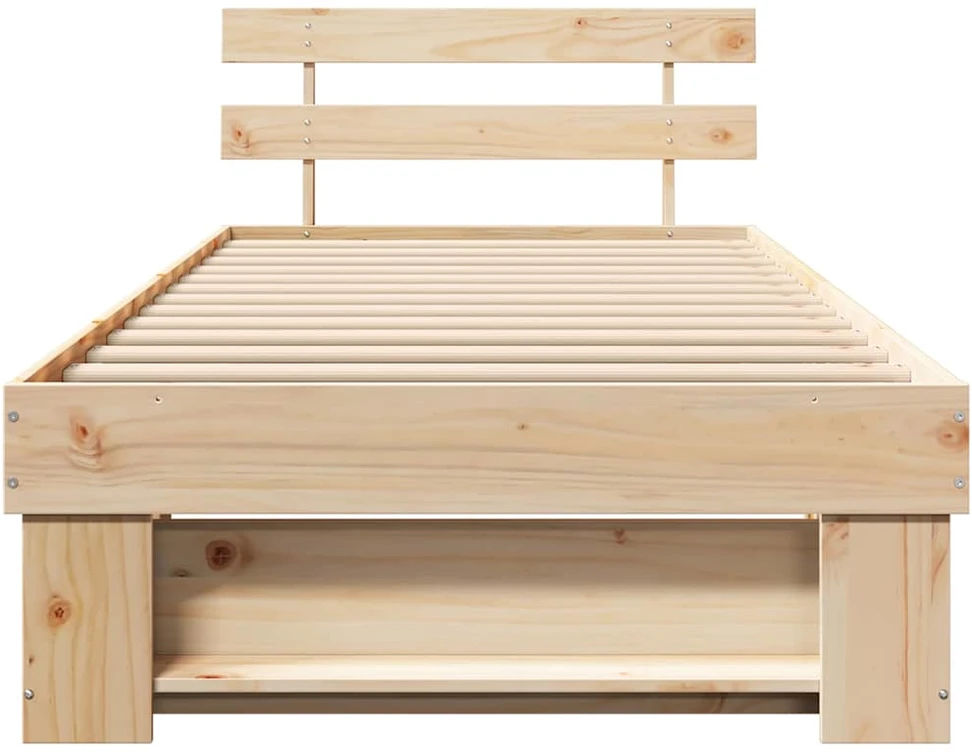 Lova Lovos rėmas Ruda 90 x 200 cm Kietos pušies mediena