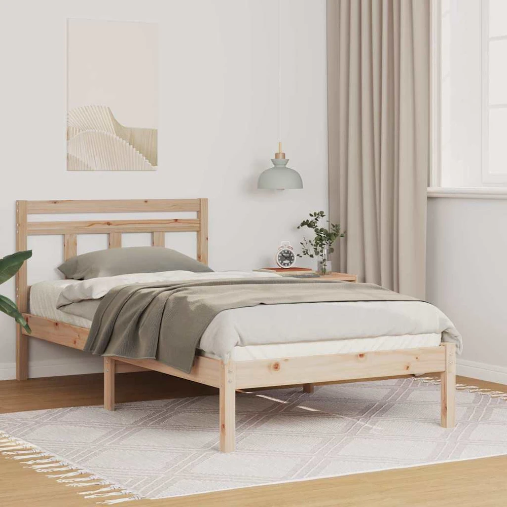Lova Lovos rėmas Ruda 90 x 200 cm Kietos pušies mediena