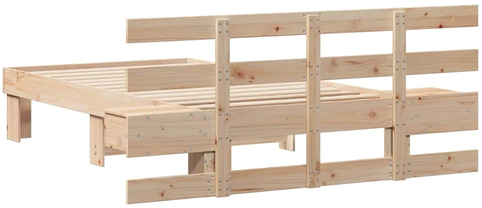 Lova Lovos rėmas Ruda 90 x 200 cm Kietos pušies mediena
