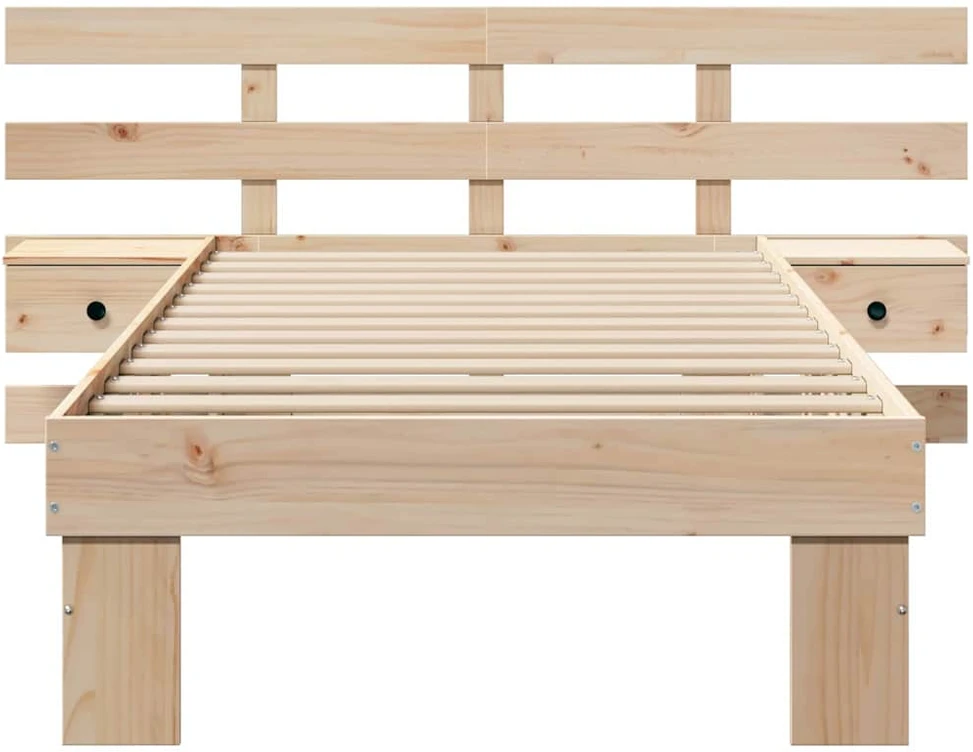 Lova Lovos rėmas Ruda 90 x 200 cm Kietos pušies mediena