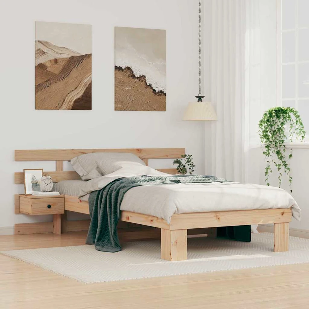 Lova Lovos rėmas Ruda 90 x 200 cm Kietos pušies mediena