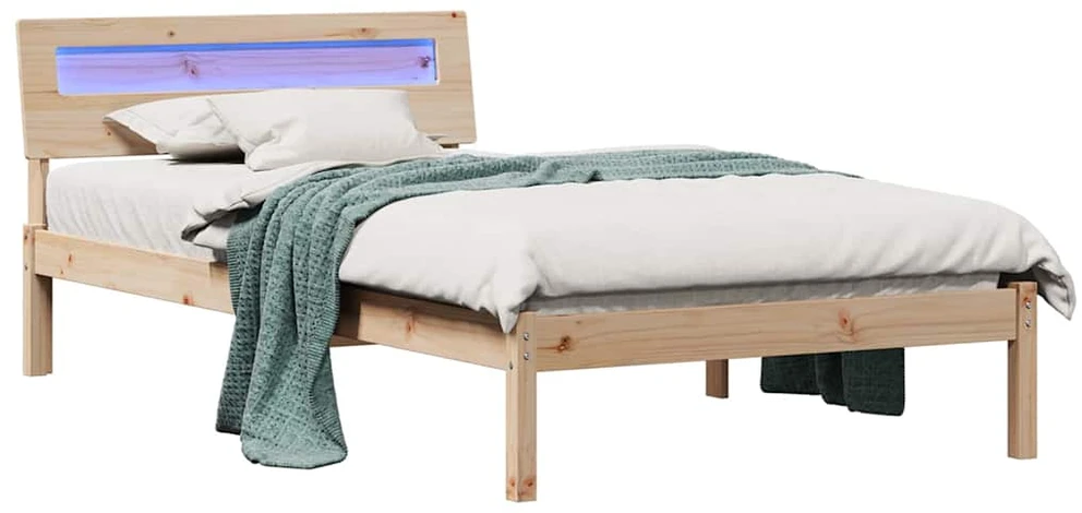 Lova Lovos rėmas Ruda 90 x 200 cm Kietos pušies mediena