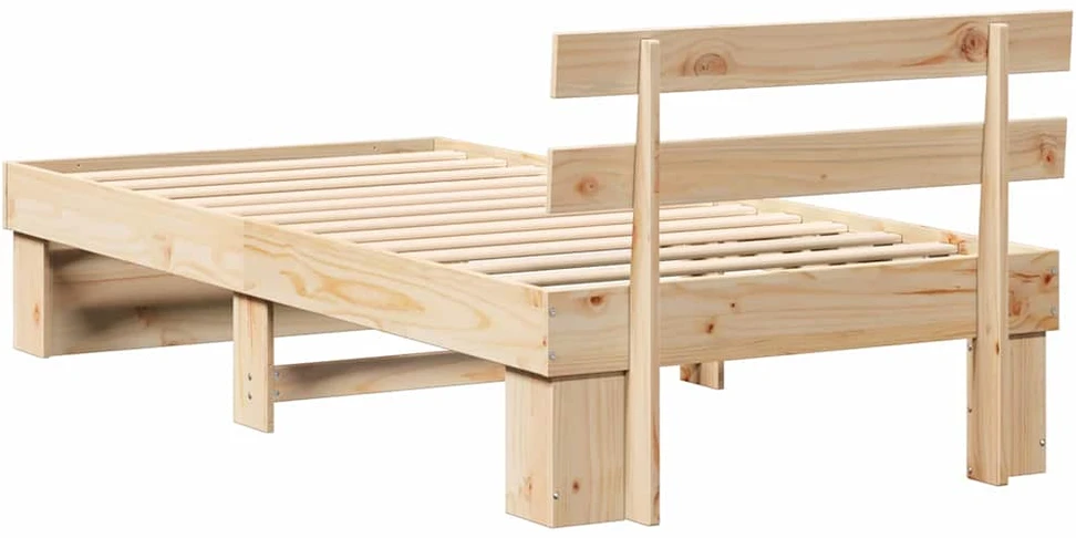 Lova Lovos rėmas Ruda 90 x 200 cm Kietos pušies mediena
