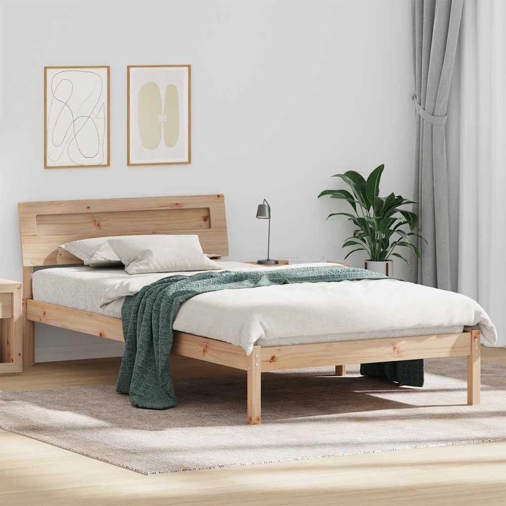 Lova Lovos rėmas Ruda 90 x 200 cm Kietos pušies mediena