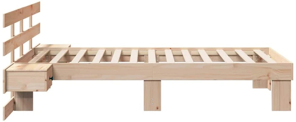 Lova Lovos rėmas Ruda 90 x 200 cm Kietos pušies mediena