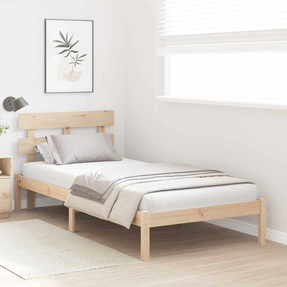 Lova Lovos rėmas Ruda 90 x 200 cm Pušies medienos masyvas