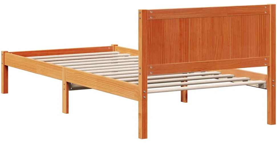 Lova Lovos rėmas Ruda 90 x 200 cm Pušies medienos masyvas