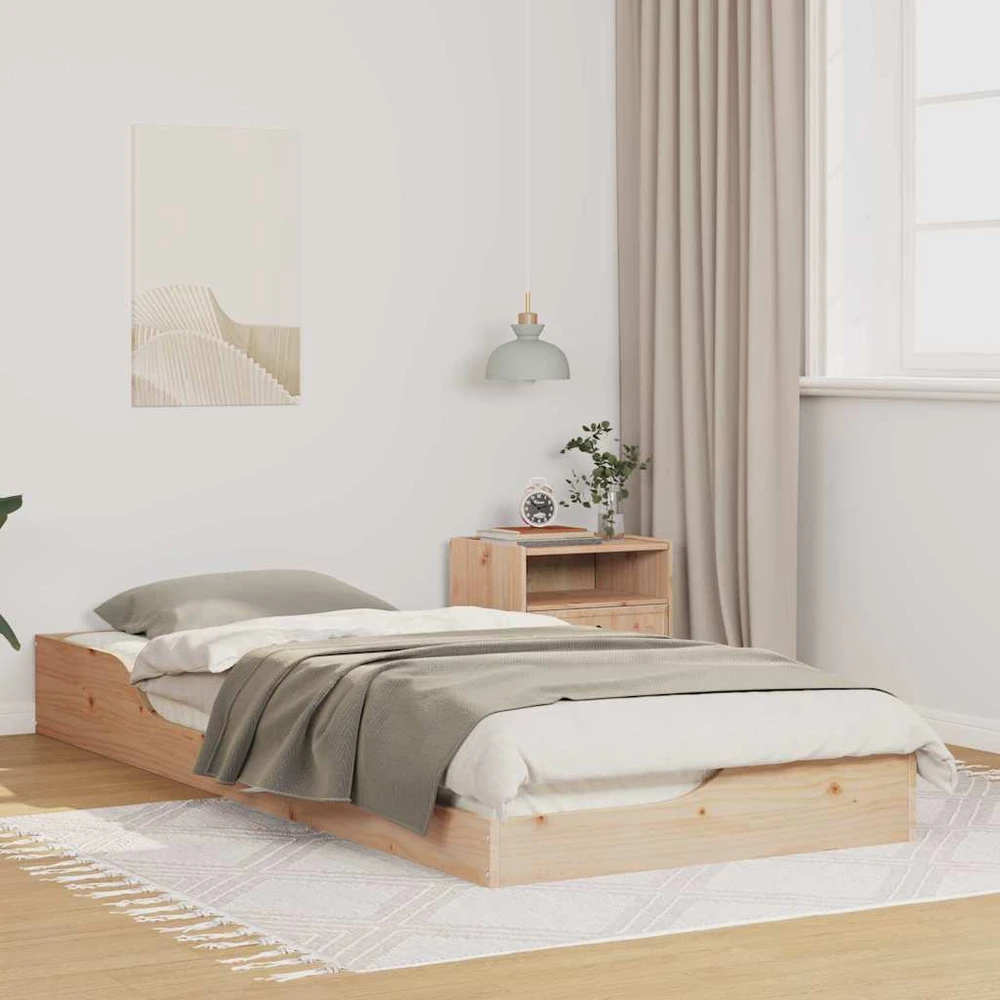 Lova Lovos rėmas Ruda 90 x 220 cm Kietos pušies mediena