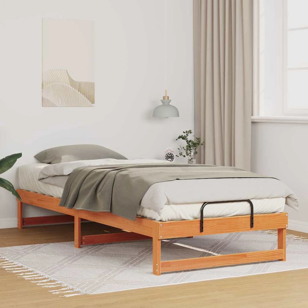 Lova Lovos rėmas Ruda 90 x 220 cm Kietos pušies mediena