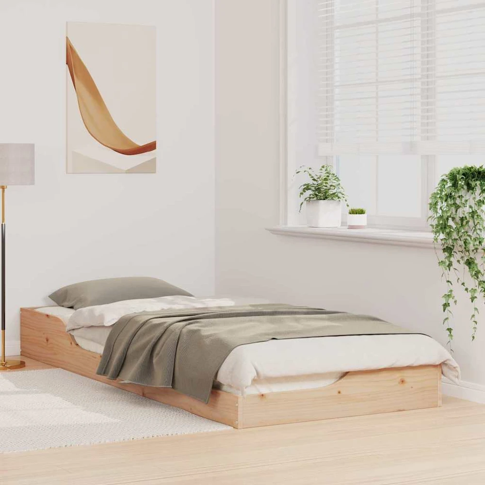 Lova Lovos rėmas Ruda 90 x 220 cm Kietos pušies mediena