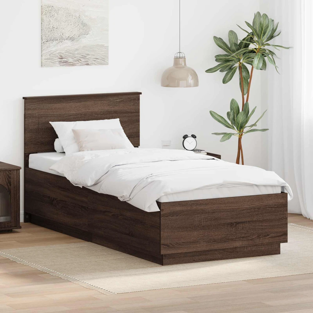 Lova Lovos rėmas Ruda ąžuolo 70 x 190 cm Apdirbta mediena