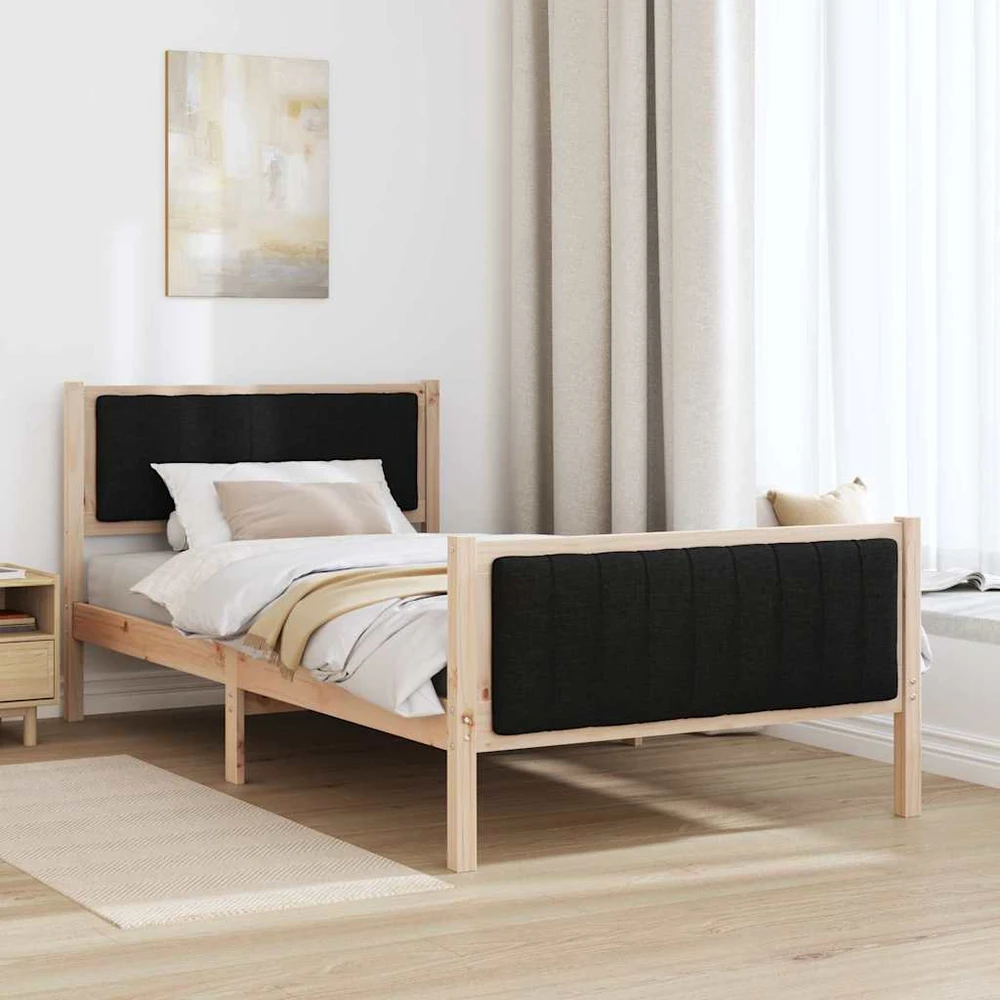 Lova Lovos rėmas Ruda ir juoda 100 x 200 cm Pušies masyvas