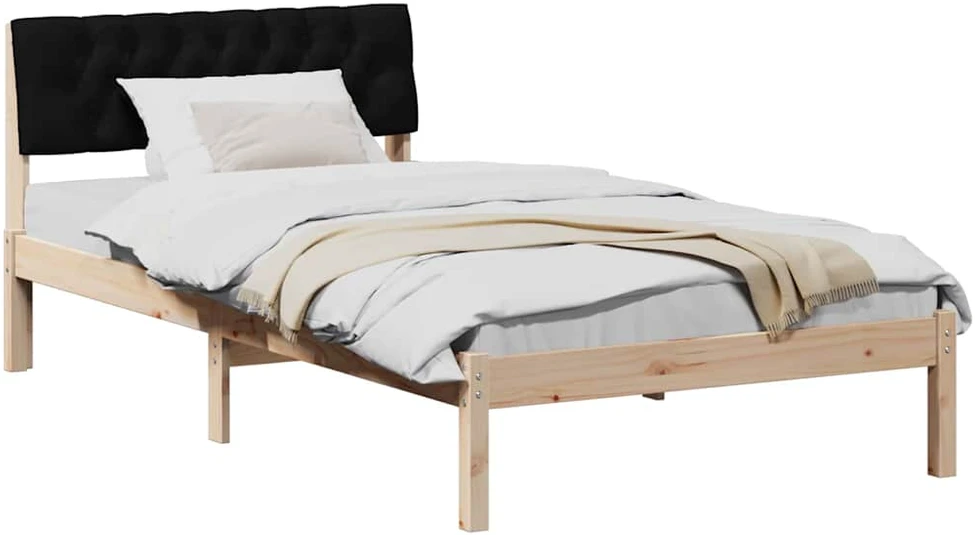 Lova Lovos rėmas Ruda ir juoda 100 x 200 cm Pušies masyvas