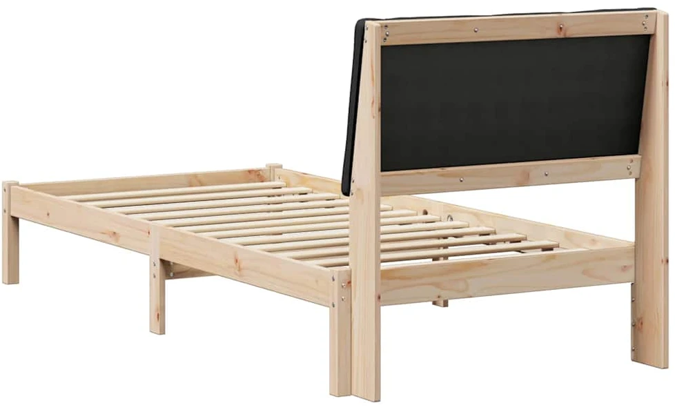 Lova Lovos rėmas Ruda ir juoda 100 x 200 cm Pušies masyvas