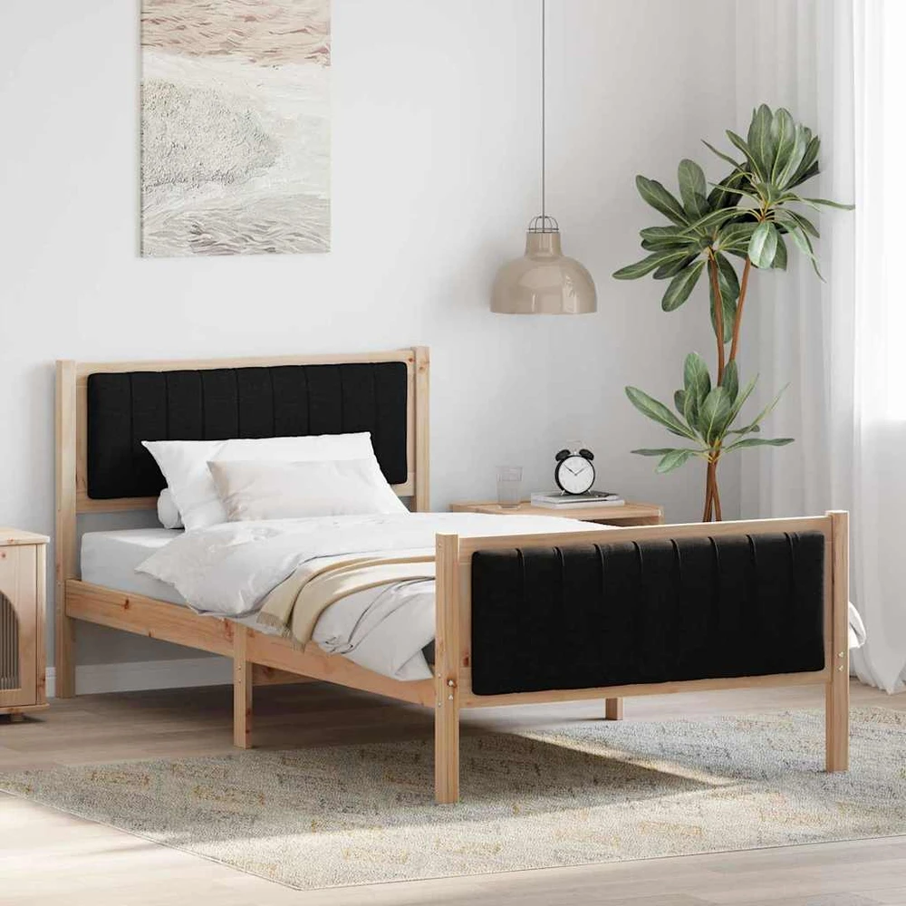 Lova Lovos rėmas Ruda ir juoda 100 x 200 cm Pušies masyvas