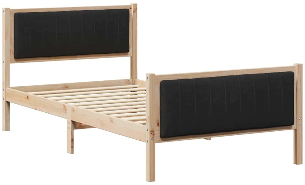 Lova Lovos rėmas Ruda ir juoda 100 x 200 cm Pušies masyvas