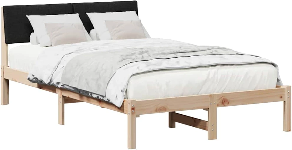 Lova Lovos rėmas Ruda ir juoda 120 x 190 cm Pušies masyvas