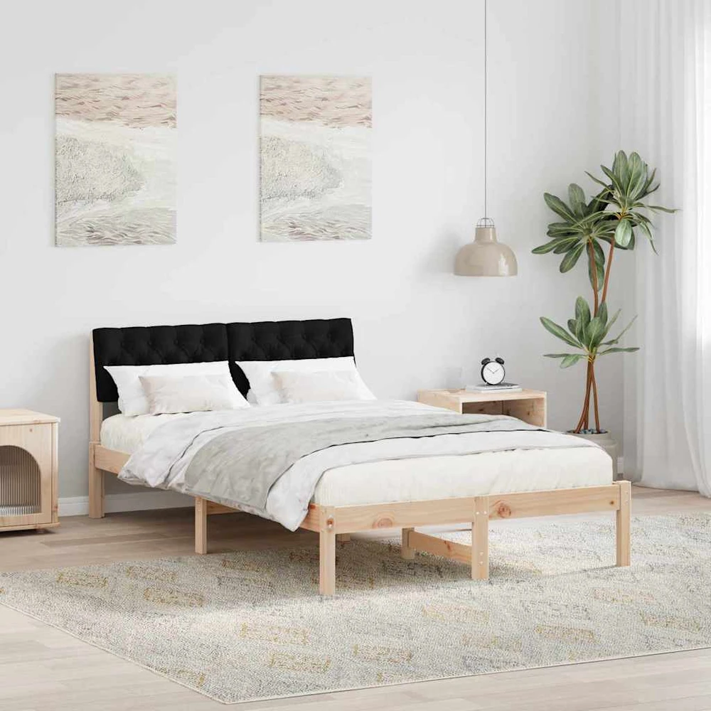 Lova Lovos rėmas Ruda ir juoda 120 x 190 cm Pušies masyvas