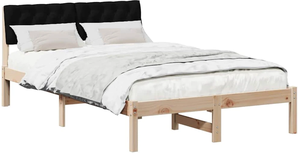 Lova Lovos rėmas Ruda ir juoda 120 x 190 cm Pušies masyvas