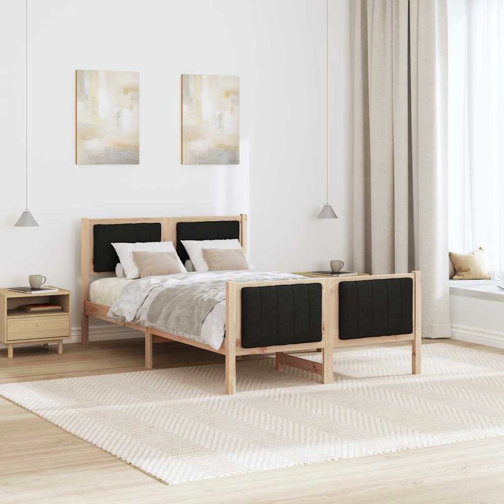 Lova Lovos rėmas Ruda ir juoda 120 x 200 cm Pušies masyvas