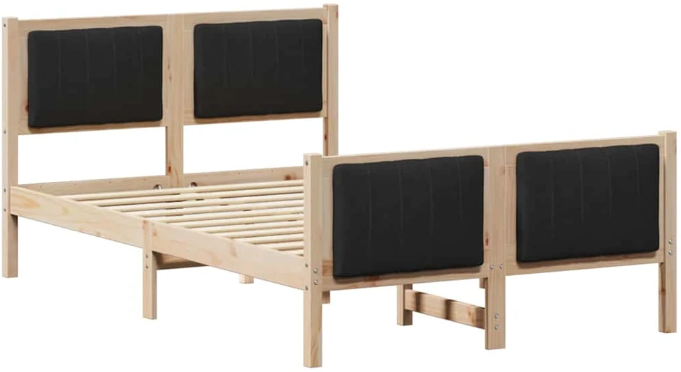 Lova Lovos rėmas Ruda ir juoda 120 x 200 cm Pušies masyvas