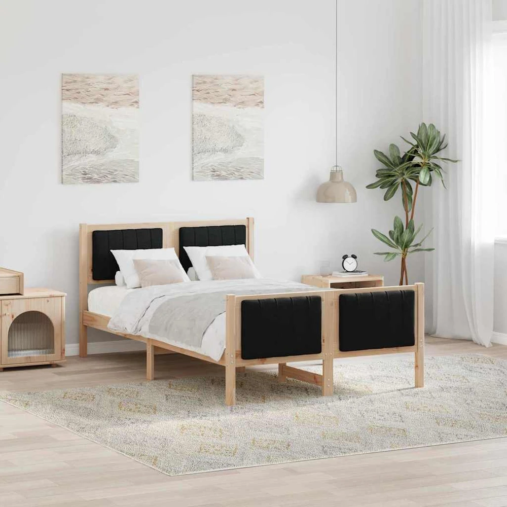 Lova Lovos rėmas Ruda ir juoda 120 x 200 cm Pušies masyvas
