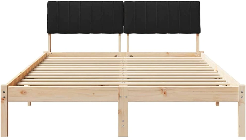 Lova Lovos rėmas Ruda ir juoda 135 x 190 cm Pušies masyvas