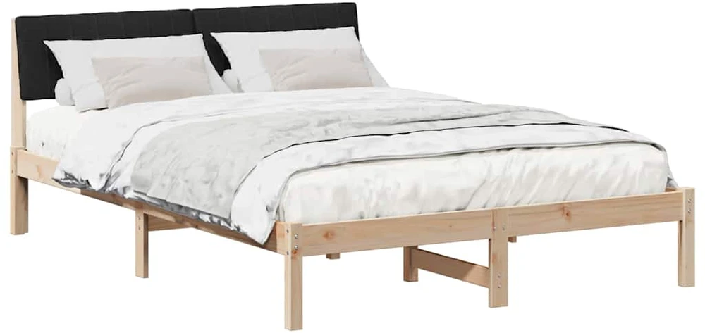 Lova Lovos rėmas Ruda ir juoda 135 x 190 cm Pušies masyvas