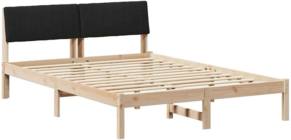 Lova Lovos rėmas Ruda ir juoda 135 x 190 cm Pušies masyvas