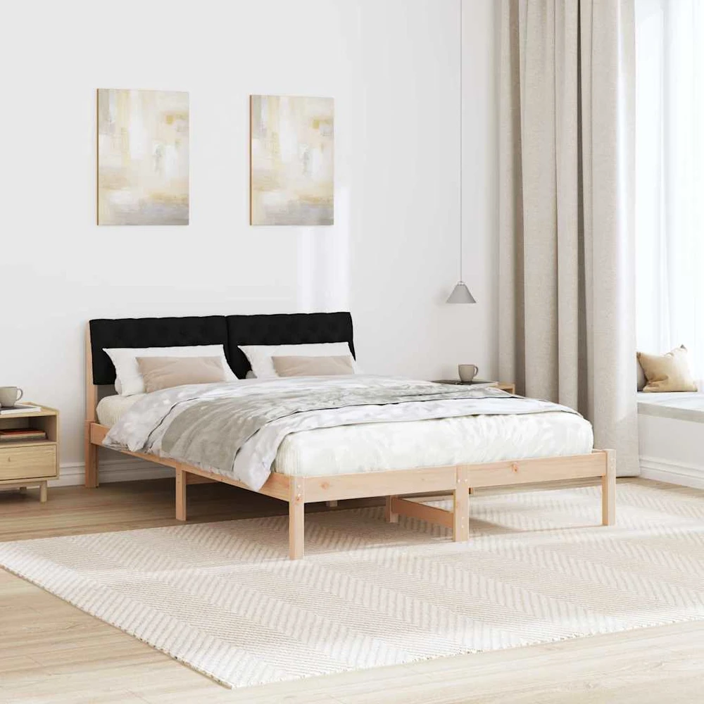 Lovos rėmas Ruda ir juoda 140 x 190 cm Pušies masyvas