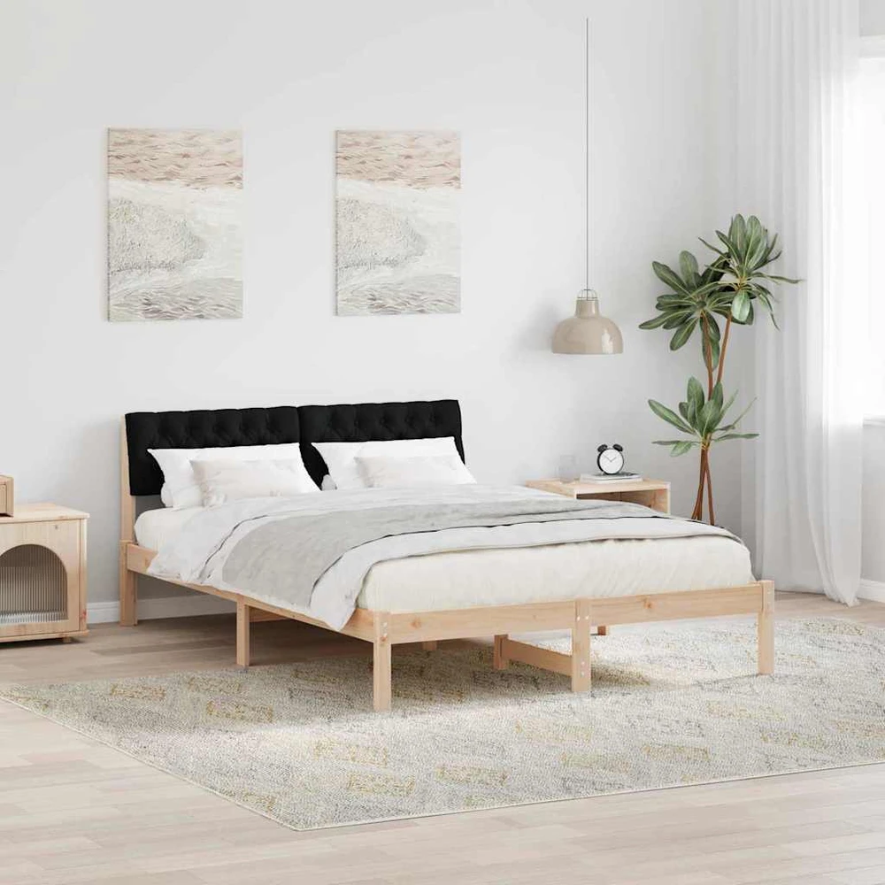 Lovos rėmas Ruda ir juoda 140 x 200 cm Pušies masyvas