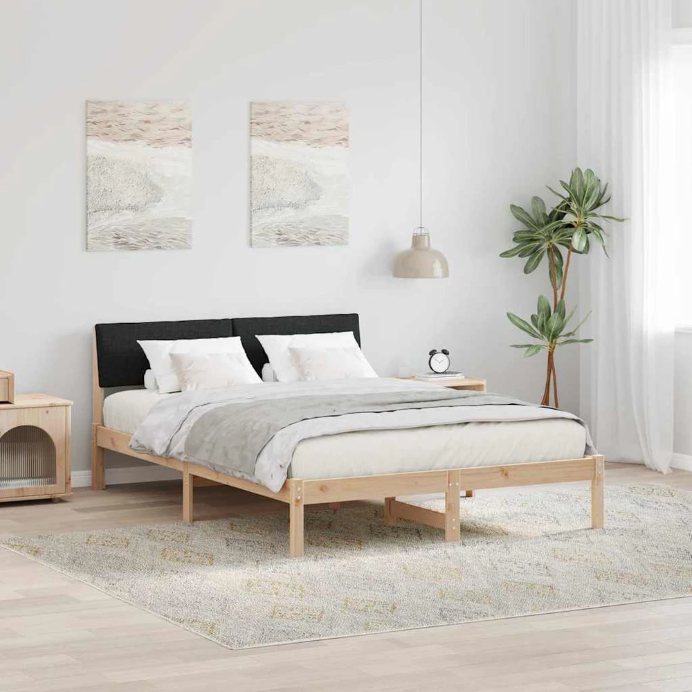 Lovos rėmas Ruda ir juoda 150 x 200 cm Pušies masyvas